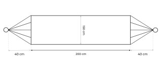 Dwuosobowy hamak ogrodowy bujak huśtawka leżak 200x150cm boho beżowy