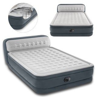 Materac dmuchany dwuosobowy z zagłówkiem łóżko z pompką 230V INTEX 64448 ND