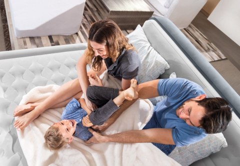 Materac dmuchany dwuosobowy z zagłówkiem łóżko z pompką 230V INTEX 64448 ND