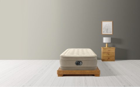 Materac dmuchany jednoosobowy łóżko do spania pompka 230V INTEX 64426 ND