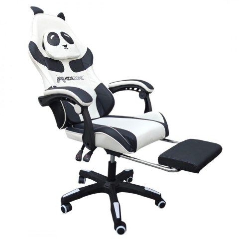 Fotel gamingowy obrotowy PANDA z podnóżkiem i z masażerem KIDS ZONE KO34