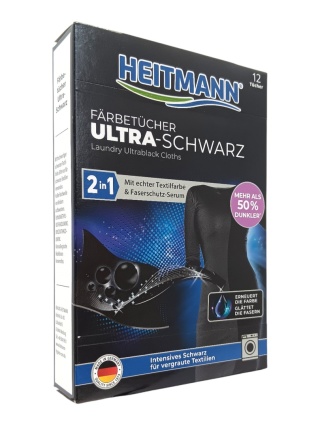 HEITMANN CHUSTECZKI DO PRANIA CZARNEGO PRZECIW SZARZENIU SKUTECZNE 12szt DE