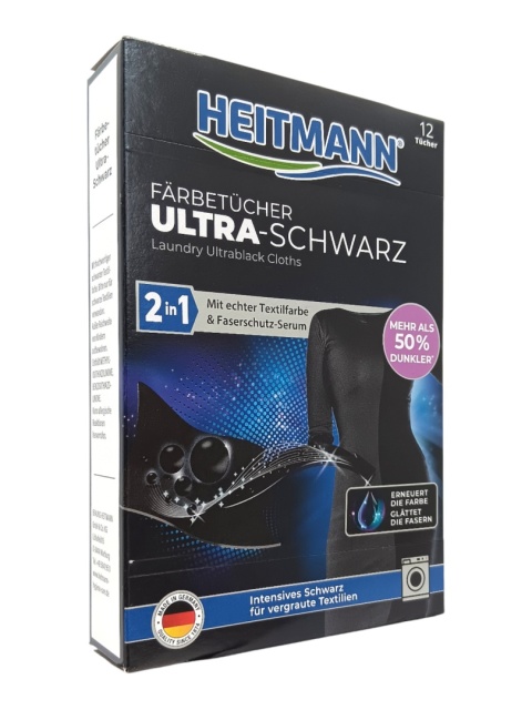 HEITMANN CHUSTECZKI DO PRANIA CZARNEGO PRZECIW SZARZENIU SKUTECZNE 12szt DE