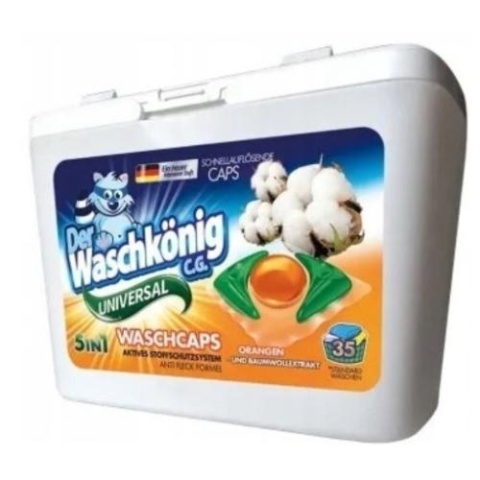 DER WASCHKÖNIG KAPSUŁKI DO PRANIA 35 SZT POMARAŃCZA UNIVERSALNE 5IN1 BOX