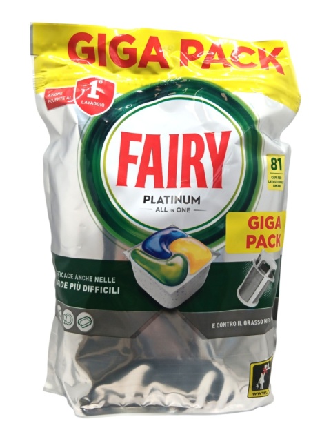 Fairy Platinum 81szt kaps. do zmywarki Lemon
