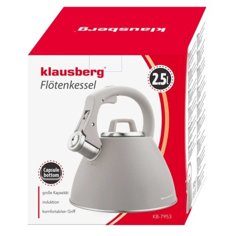 CZAJNIK STALOWY Z GWIZDKIEM 2,5L KLAUSBERG KB-7953