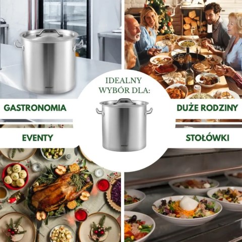GARNEK GASTRONOMICZNY Z POKRYWĄ STALOWĄ 33L KINGHOFF KH-1964