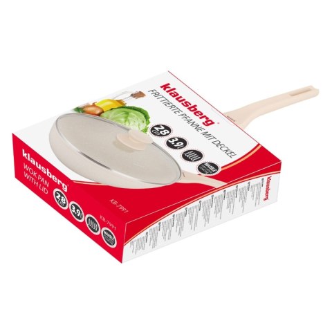 PATELNIA MARMURKOWA GŁĘBOKA WOK 28cm Z POKRYWĄ KLAUSBERG 28cm KB-7991