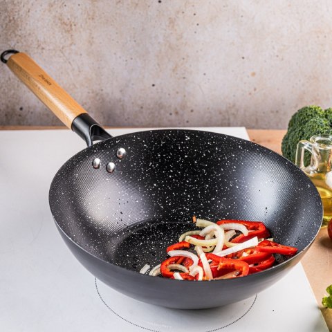 WOK Z POWŁOKĄ MARMURKOWĄ 30cm KINGHOFF KH-1983