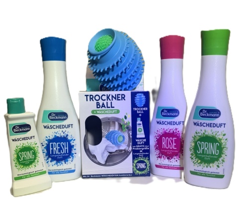 Dr. Beckmann zestaw do suszarek: kula i 3 perfumy spring rose fresh