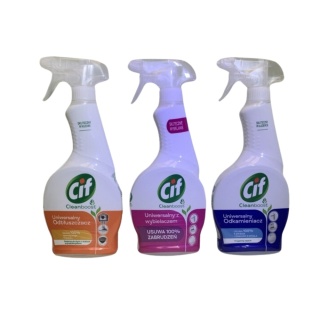 Zestaw Cif Cleanboost Uniwersalny Odtłuszczacz, Uniwersalny z wybielaczem, Uniwersalny Odkamieniacz. 3x500ml