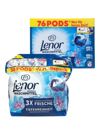 Lenor 2x38 prań kapsułki 3in1 Uniw. Aprilfrisch