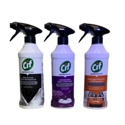 Zestaw Cif Perfect Finish Vitro & Inox, Osad z kamienia, Odtłuszczacz 3x435 ml