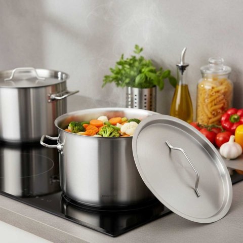 GARNEK GASTRONOMICZNY Z POKRYWĄ STALOWĄ Ø36cm 24L KINGHOFF KH-2024