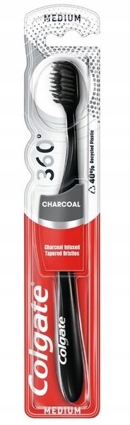 Colgate Black 360° Medium Szczoteczka do zębów Charcoal
