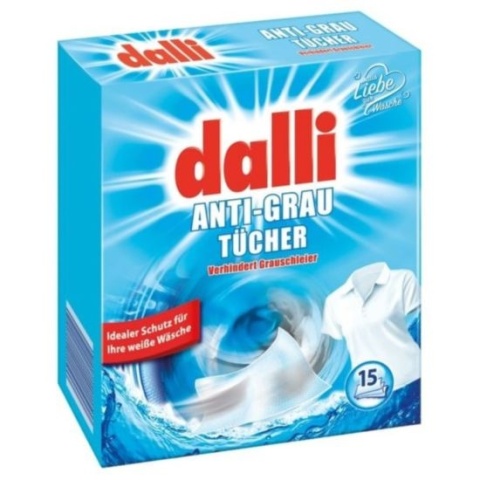 Dalli 15szt przeciw szarzeniu bieli chusteczki(12)