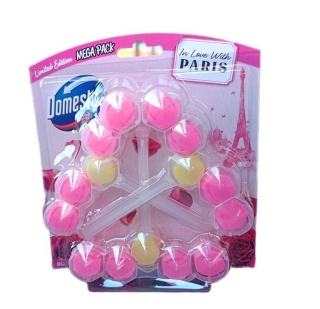 Domestos Power 5 Love with Paris Rose Kostka Zawieszka do Toalety WC 3x55g