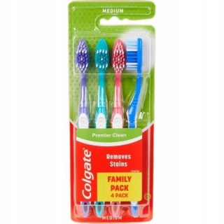Zestaw 4 szczoteczek manualnych do zębów Colgate Premier Clean -