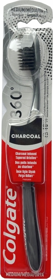 Colgate Black 360° Medium Szczoteczka do zębów Charcoal