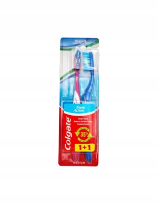 Colgate Triple Action Szczoteczka do Zębów 2 szt. Medium