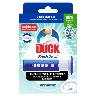 Duck Fresh discs Krążek Żelowy do Toalety WC Eucalyptus zestaw startowy