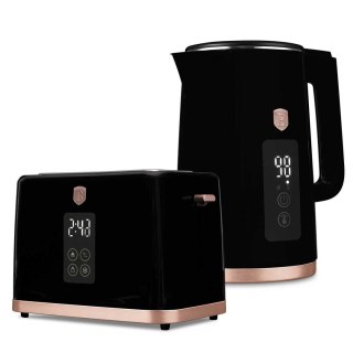 CZAJNIK ELEKTRYCZNY 1,7L + TOSTER CYFROWY BERLINGER HAUS BH-9540 BLACK ROSE