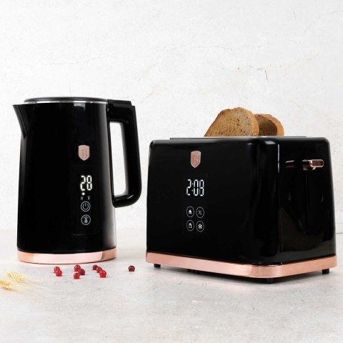 CZAJNIK ELEKTRYCZNY 1,7L + TOSTER CYFROWY BERLINGER HAUS BH-9540 BLACK ROSE