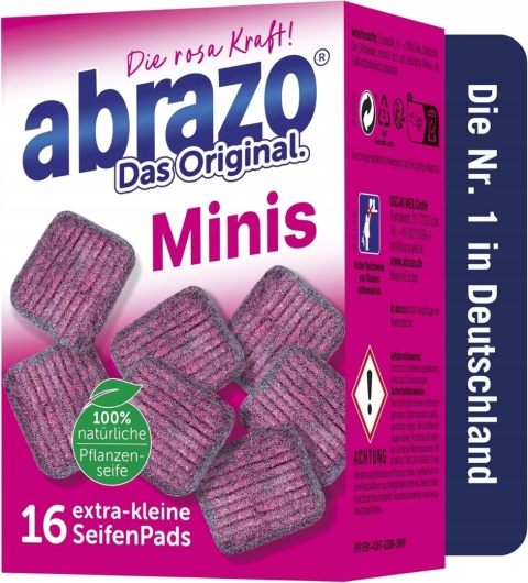 Abrazolino Mini Pads Nasączone Zmywaki Zcyścik 16 szt