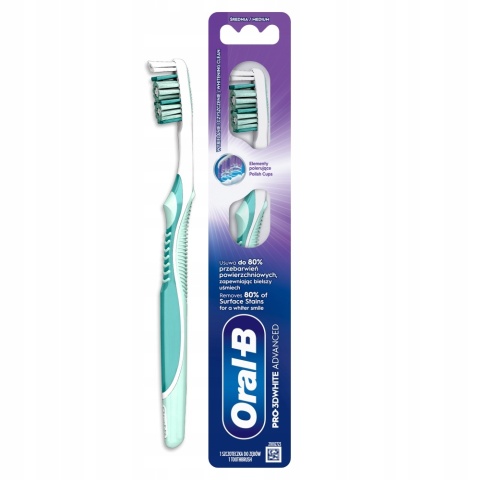 ORAL-B PRO-3DWHITE ADVANCED Szczoteczka manualna do zębów, średnia, 1 szt.