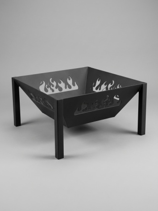 Palenisko Ogrodowe PREMIUM – Kwadratowe z Motywem Płomieni (71x71 cm)