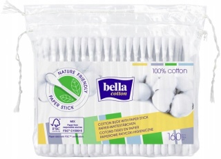 Bella Cotton papierowe patyczki higieniczne w opakowaniu foliowym 160 sztuk