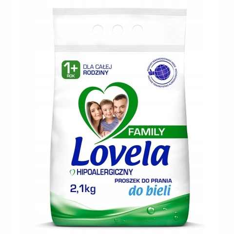 Lovela Family hipoalergiczny proszek do prania białego 2,1 kg / 28 pr Biel