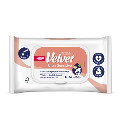 Velvet Nawilżany Papier Toaletowy Ultra Sensitive 48szt.