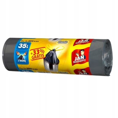 Jan Niezbędny worki na śmieci z taśmą 35L. 18szt. HD Classic