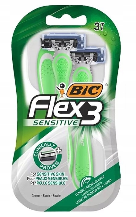 Bic Maszynka Do Golenia Flex 3 Sensitive 3szt Komfort Dla Skóry Wrażliwej