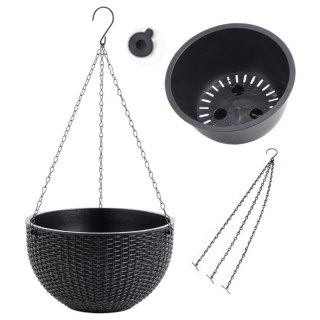 Doniczka wisząca szara duża PLASTER MIODU 26 cm ROS10SZ