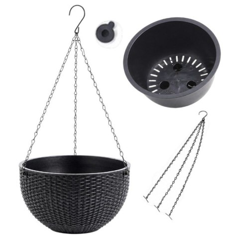 Doniczka wisząca szara duża PLASTER MIODU 26 cm ROS10SZ