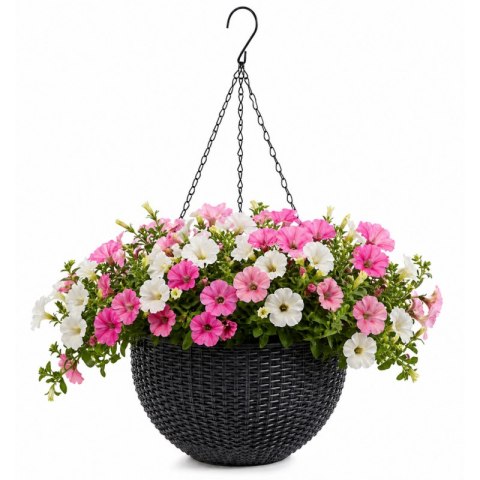 Doniczka wisząca szara duża PLASTER MIODU 26 cm ROS10SZ
