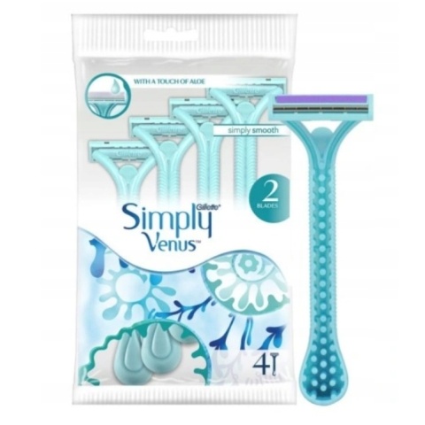 Gillette Simply Venus Maszynki Jednorazowe Dla Kobiet, Podwójne Ostrze 4szt