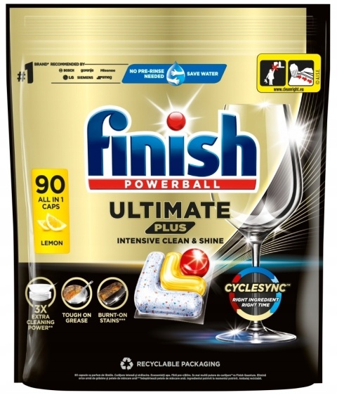 Tabletki Do Zmywarki Bez Namaczania Finish Ultimate Plus 90 Lemon Powerball