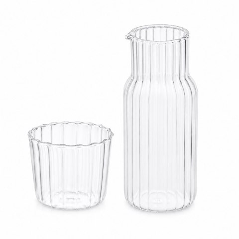 Karafka z falowanymi ściankami 600ml i pokrywką- szklanką 200 ml KARR02
