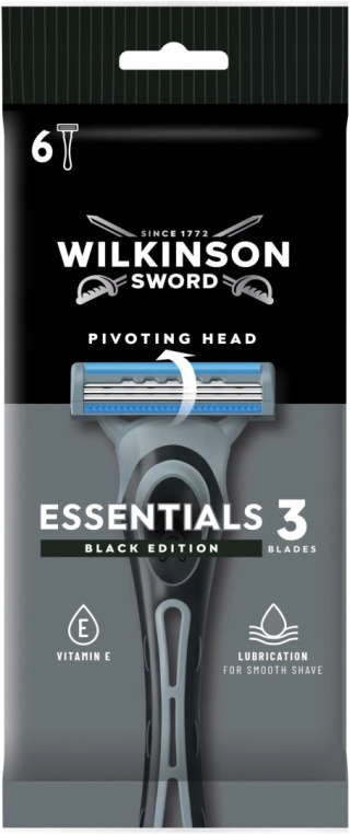 Wilkinson Essentials 3 Black Edition Maszynki Do Golenia Dla Mężczyzn 6szt