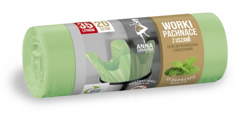 Anna Zaradna Worki Na Śmieci Z Uszami Zapach Miętowy 35l 20szt.