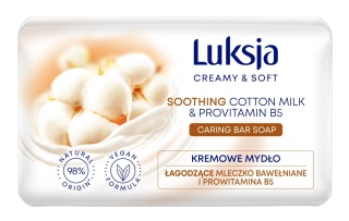 Luksja Creamy Soft Łagodzące Kremowe Mydło w kostce Mleczko Bawełniane Ii Proteina B5