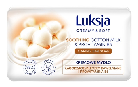 Luksja Creamy Soft Łagodzące Kremowe Mydło w kostce Mleczko Bawełniane Ii Proteina B5