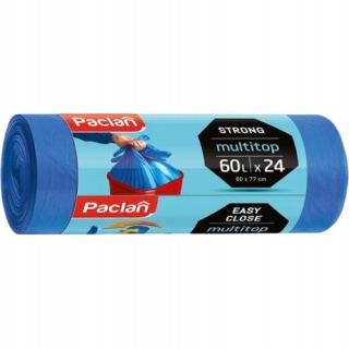 Worki Na Śmieci Paclan Multi Top 60l Niebieskie Mocne Wytrzymałe