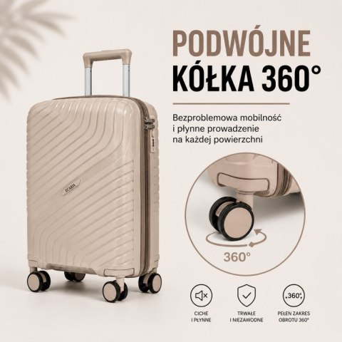 Zestaw 3w1 walizek podróżnych na kółkach, komplet, lekkie a wytrzymałe, kashmire WP11