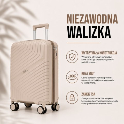 Zestaw 3w1 walizek podróżnych na kółkach, komplet, lekkie a wytrzymałe, kashmire WP11