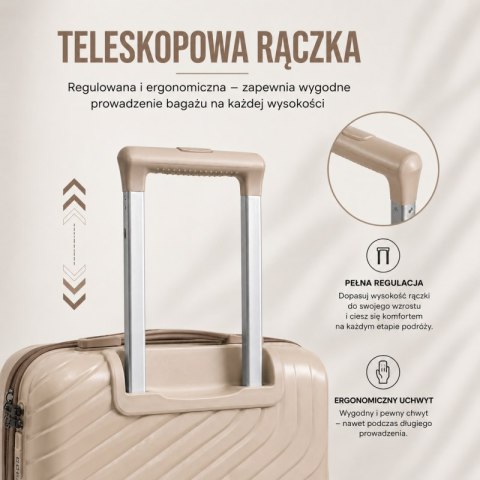 Zestaw 3w1 walizek podróżnych na kółkach, komplet, lekkie a wytrzymałe, kashmire WP11