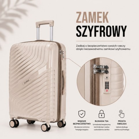 Zestaw 3w1 walizek podróżnych na kółkach, komplet, lekkie a wytrzymałe, kashmire WP11